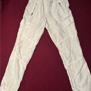 DKNY Women’s Rayon White Sports Cargo Jogger Pants Size 4